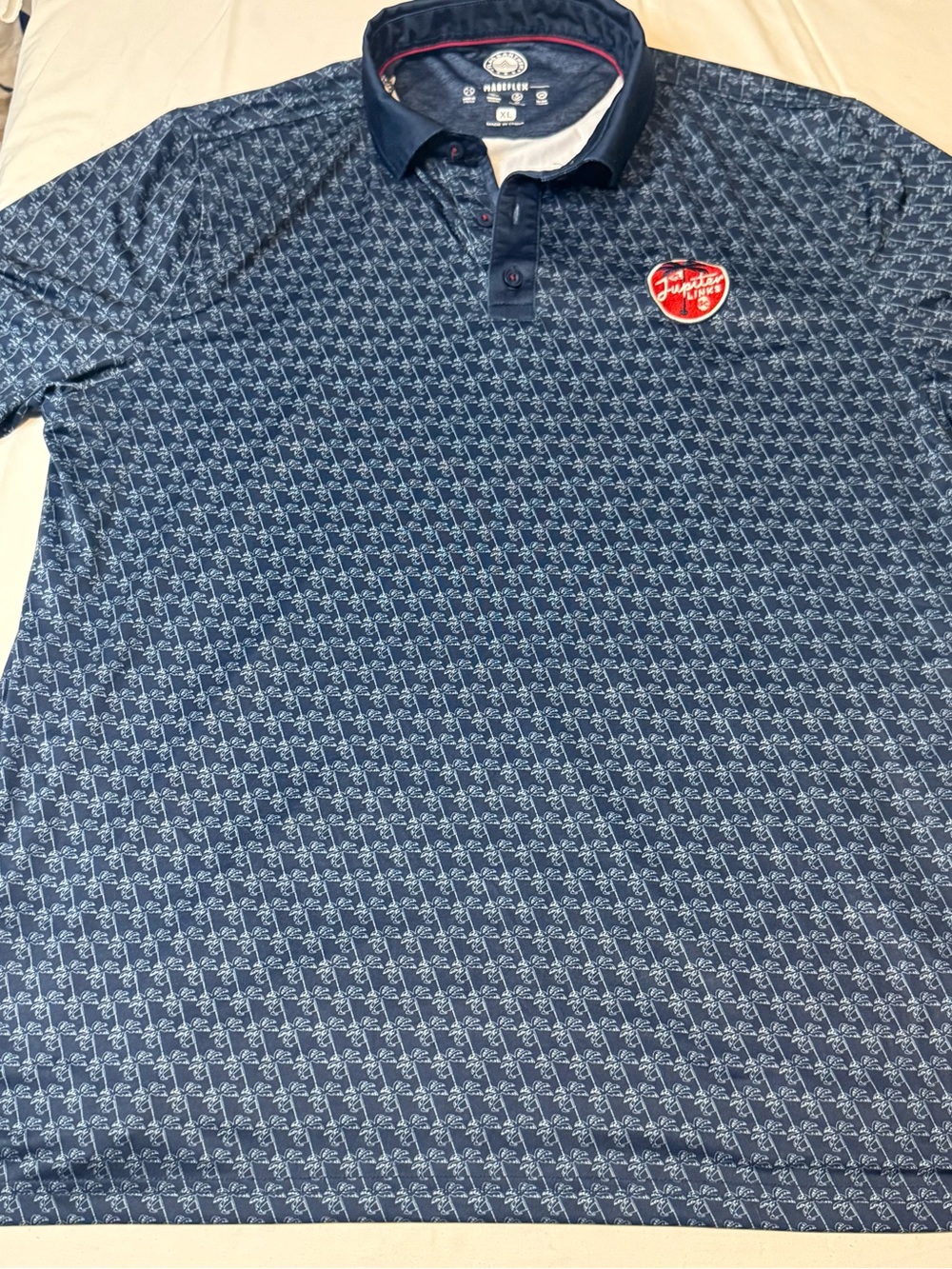 Men's Flag & Anthem Navy Jupiter Links Golf Club All-Over Logo Polo